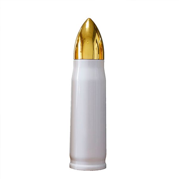 17oz Süblimasyon Bullet Tumbler Şişeleri Isı Transferi Bullets Şekli Kupası Boşlukları Vakum Yalıtımlı Su Şişesi 500 / 350ml Y