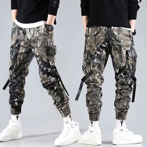 

men's pants streetwear hip hop sweatpants joggers trousers tactical mens cargo harem men m20v, Black