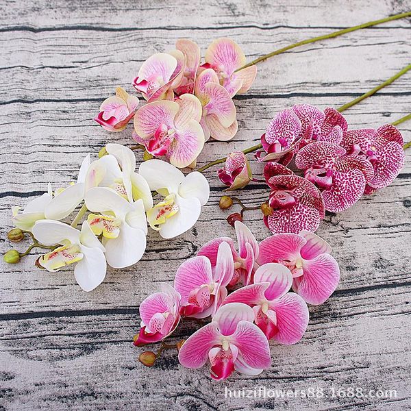 

simulation 3d butterfly orchid artificial flowers 6 heads wall wedding decoration diy office phalaenopsis decorative & wreaths