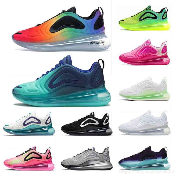 

women's original classic 720s running shoes outdoor jogging bubble pack black sports sneakers white be true sea forest off men women