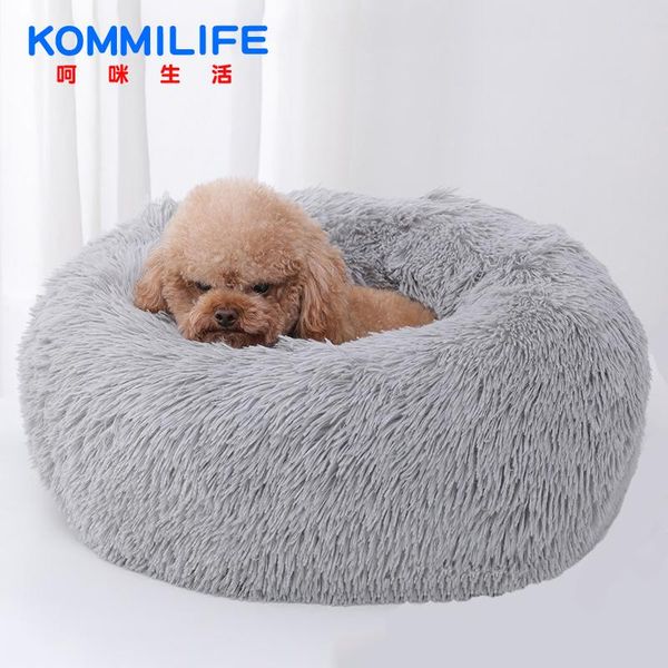 

kennels & pens 23cm height soft long plush dog bed small medium large round thicken kennel cat blanket 40-120cm length couch for dogs