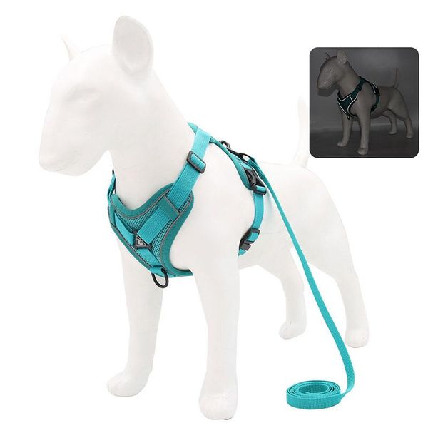 

dog collars & leashes comfortable pet leash reflective polyester breathable cat walking pets harness adjustable vest kitten puppy chest stra