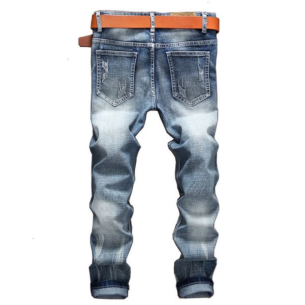 

mens casual denim trousers stretch jeans blue fashion new holes pants slim fit male denim pants_yw_rw