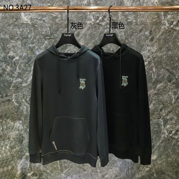 

2021 new autumn and winter fashion brand long sve hooded casual men's sweater bottomed top, Black