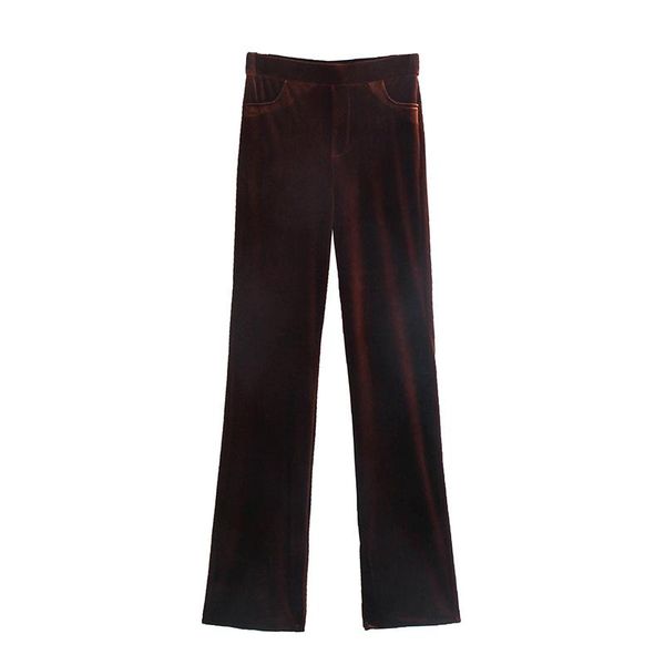 

women's pants & capris yenkye women high waist flared velvet fashion 2021 female autumn winter casual trousers, Black;white