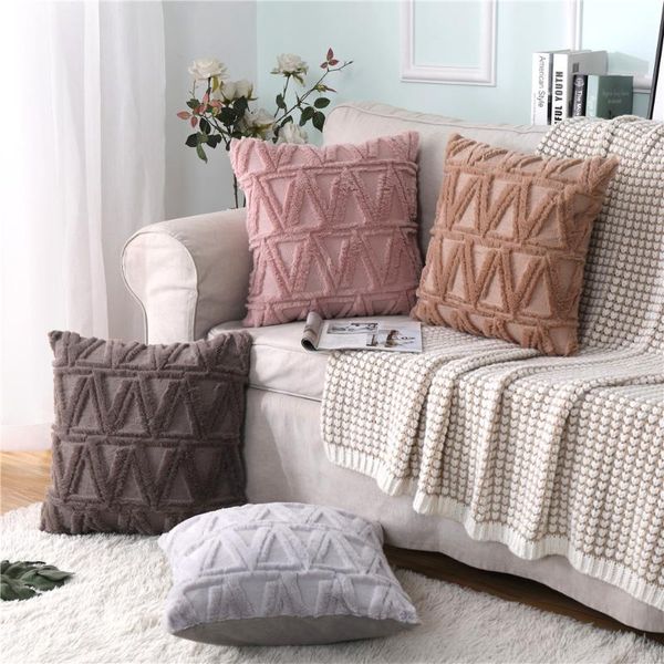 

cushion/decorative pillow plush soft cushion cover 70*70cm faux fur nordic simple modern throw case for sofa chair car home decorative