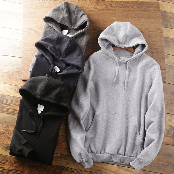 

380g heavy winter men's composite plush thickened thermal hoodie hoodie coat, Black