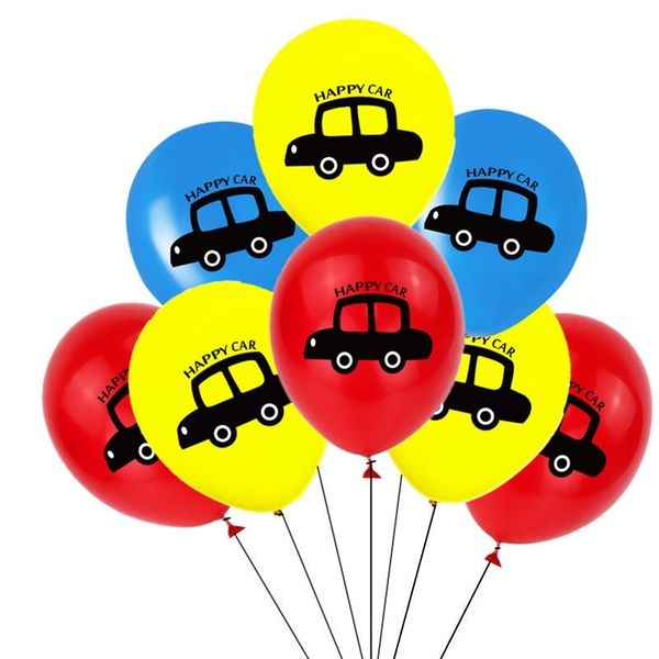 

12 inch color cartoon car latex children's theme party decorative balloon