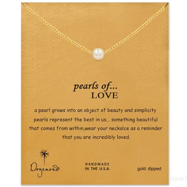 

pendant pearls of love with card silver and gold color noble and delicate necklace no fade 5991