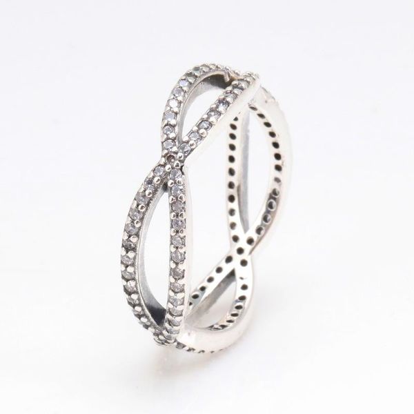 

sterling silver ring entwined feature with crystal rings for women wedding party gift fine jewelry cluster, Golden;silver