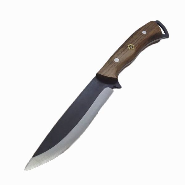 

26 cm handmade tactica fixed knives outdoor toos bushcraft knife surviva combat kukri machette wanut hande sharp bade 4131