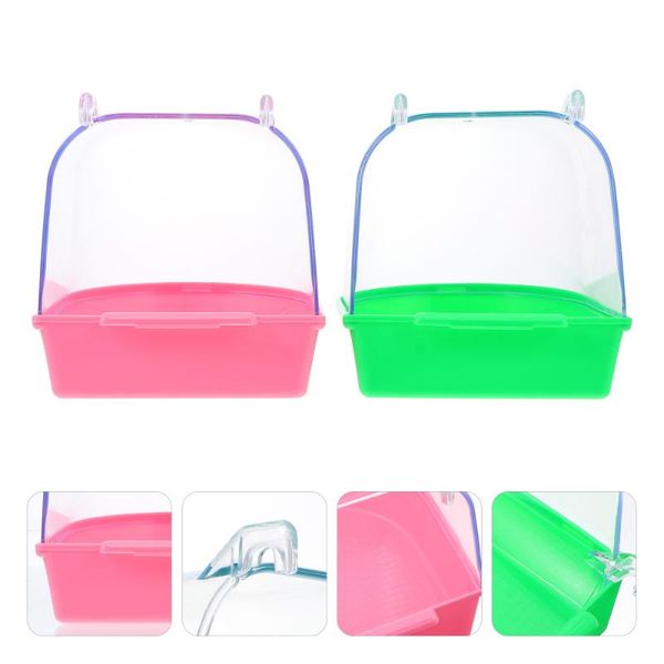 

other bird supplies 2pcs parrot peony cleaning tubs birds bathing water adding shower boxes