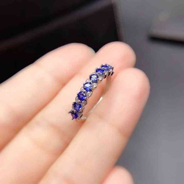 

s925 sterling sea blue natural sapphire diamond silver color diamante jewelry ring 2.5*2.5mm, Slivery;golden
