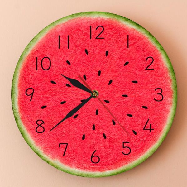 

wall clocks watermelon clock summer time fruit style modern design kitchen art shop decoration gift