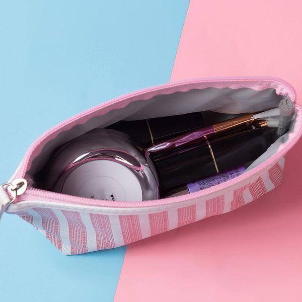 

cosmetic bags & cases makeup pouch travel striped printed bag toiletry organizer purse sale-wt