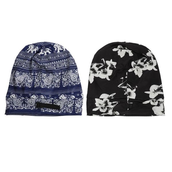 

shower caps 2pcs wide elastic band nightcap adjustable hair care bonnet satin sleeping hat