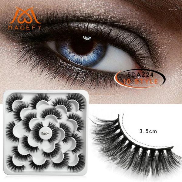 

pair 5d mink false eyelashes wispy cross long thick soft fake eye lashes pestaÃ±as postizas faux cils maquillaje1