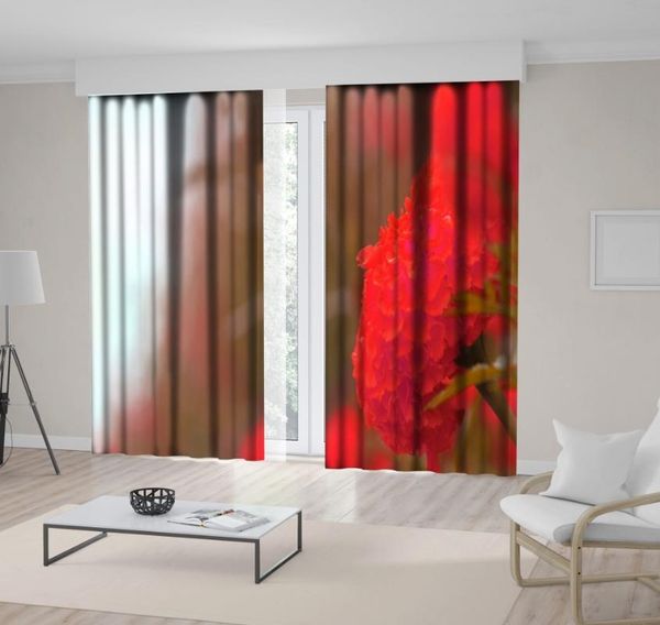 

curtain & drapes flowers in spring garden nature blooms plants decorative floral po printed red green