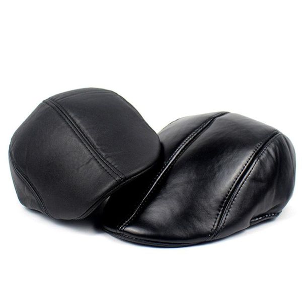 

berets men's fashion pu leather hats ivy sboy driver cabbie flat beret hat caps, Blue;gray