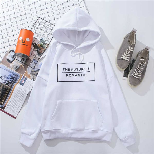 

women korean harajuku hoodie letter sweatshirt pullover white super dalian hoodie white new winter women's hooded sweatshirt y0820, Black