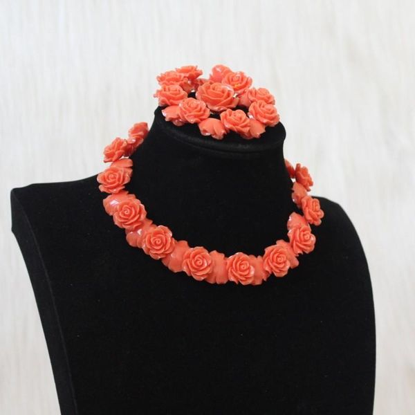 

earrings & necklace dudo store simple jewelry set one layer african nigerian weddings 3 pcs orange other color can custom 2021, Silver