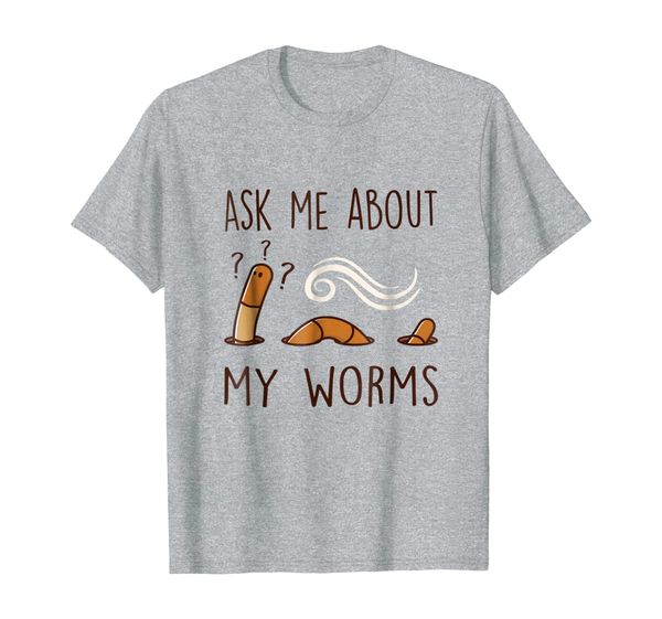 

ask me about my worms. worm composting t-shirt, White;black
