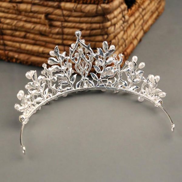 

hair clips & barrettes handmade pearl crystal crown bride jewelry wedding tiaras headpieces white, Golden;silver