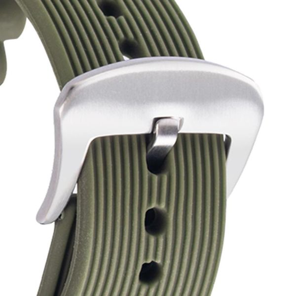 

watch bands 20mm silver solid stainless steel buckle pin for prospex silicone leather strap, Black;brown