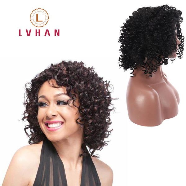 

synthetic wigs lvhan black short curly synthesis wig