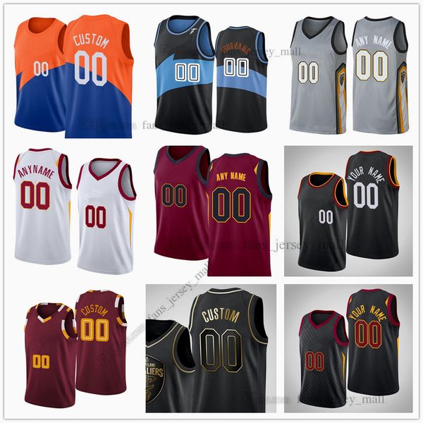 

custom printed 75th city basketball jerseys love allen rubio markkanen osman mobley garland okoro sexton windler stevens wade fall pangos ne, Black;red