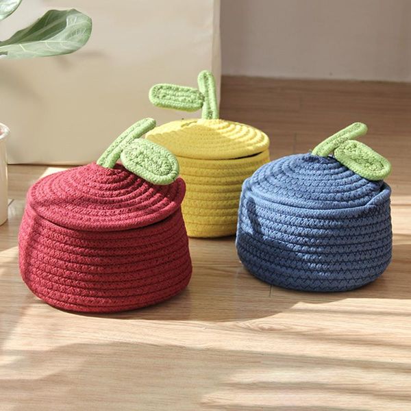 

storage baskets cotton thread box cosmetic snack with lid deskkey wallet sundries decorative