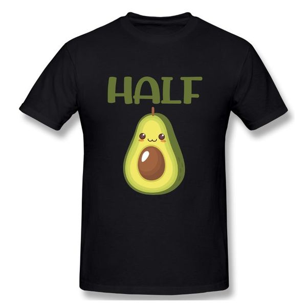 

men's t-shirts avocado half funny matching couples valentines day tshirt man t shirt shirts cotton summer tshirts t-shirt woman, White;black
