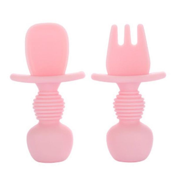 

forks baby learn to eat training spoon safe material feeding grade easy-to-clean silicone utensils