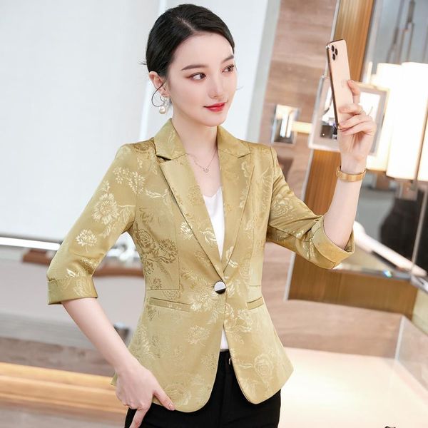 

fashion floral half sleeve blazers jackets coat for women business work wear blazer ol styles ladies outwear blaser women's suits &, White;black