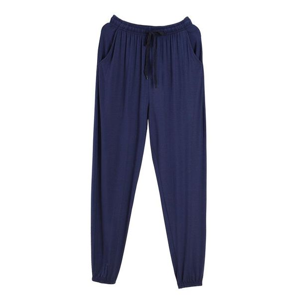 

men's sleepwear summer thin pajama pants beam feet anti-mosquito modal can be worn outside sleep bottoms morning exercise trousers, Black;brown