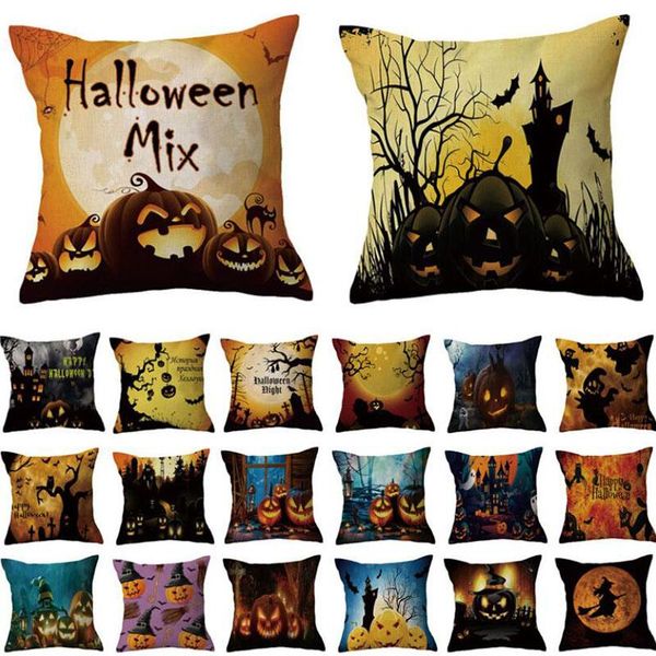 

pillow case 2pcs/set halloween festival decorated pillowcase funny pumpkin pattern cushion cover for living room home textile