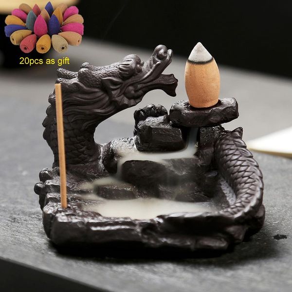 

fragrance lamps backflow incense burners creative sleep dragon holder home decor office aroma censer ornaments drop