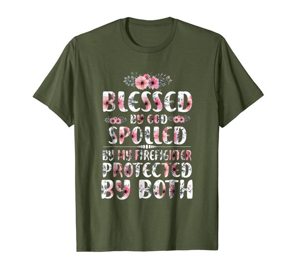 

Womens Blessed By God Spoiled By My Firefighter Wife T-Shirt, Mainly pictures