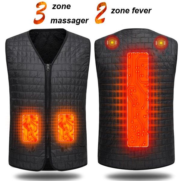 

men's vests cocwish 2021 neck massageable heating multifunctional vest, Black;white