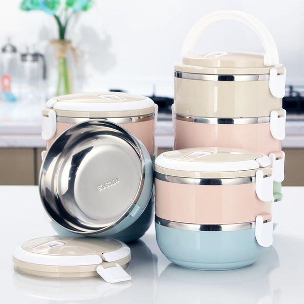 

dinnerware sets portable thermal lunch box microwavable 1/2/3/4-layer stainless steel insulated keep warm case outdoor kitchen tools