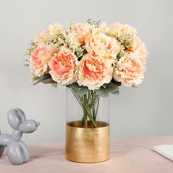 

decorative flowers & wreaths artificial 45cm10 champagnerosebouquetswedding scenes holiday parties homedecoration plastic in vases