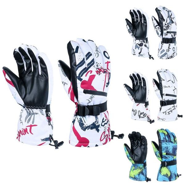 

ski gloves winter warm touchscreen waterproof plush lined snowboard mitten
