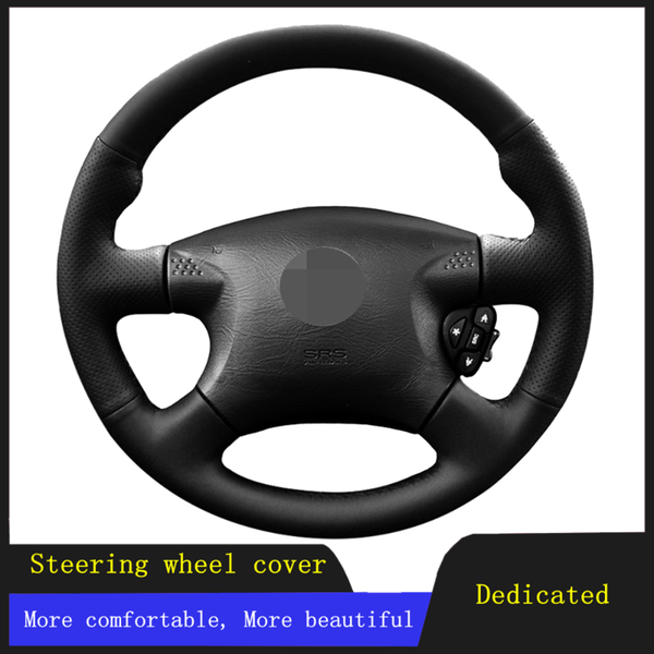 

steering wheel covers diy car accessories cover black hand-stitched comfortable and soft artificial leather for almera 2000-2003