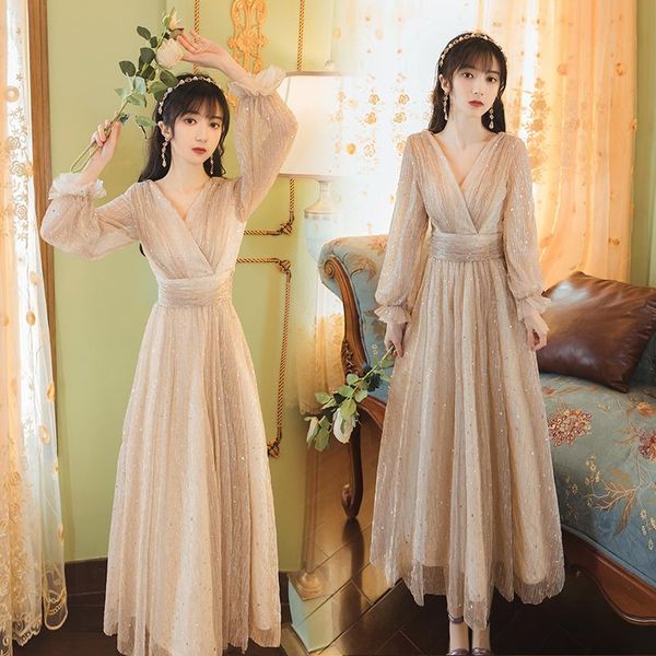 

casual dresses 2021 autumn dress french retro look thin long- sleeved high- quality, Black;gray