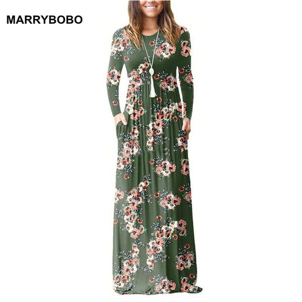 

casual dresses summer autumn women boho beach dress 2021 long sleeve o-neck maxi vintage floral print vestidos, Black;gray