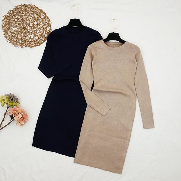 

turtleneck women sweater dress autumn winter thick dresses knee-length long female warm dress1, Black;gray