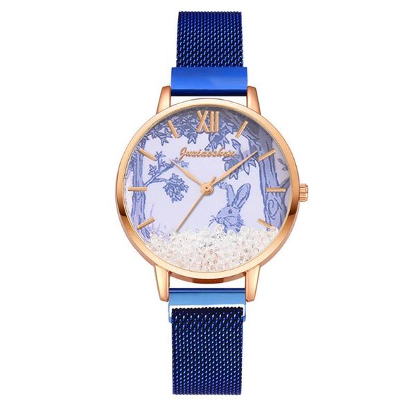 

wristwatches ly fashion quartz watch alloy mesh strap cartoon printed round dial casual for women girls dod886, Slivery;brown