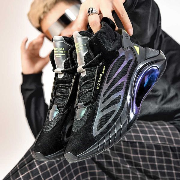

winter reflective trendy sho coconut high men's sports and leisure running