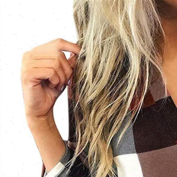 

plaid print v neck autumn women shirt all match long sleeve loose casual harajuku female 6 colors chic f, White