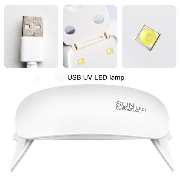 

across 6w nail dryer machine uv led lamp portable usb cable home use gel varnish 6 leds art tools1